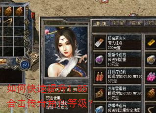 如何快速提升1.85合击传奇角色等级? 如何快速提升1.85合击传奇角色等级?