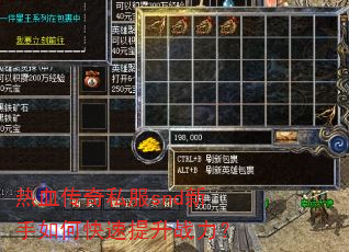 热血传奇私服snd新手如何快速提升战力? 热血传奇私服snd新手如何快速提升战力?