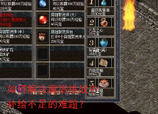 如何解决魔塔挑战中补给不足的难题? 如何解决魔塔挑战中补给不足的难题?