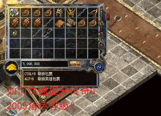 如何快速提升传奇G2005角色等级? 如何快速提升传奇G2005角色等级?