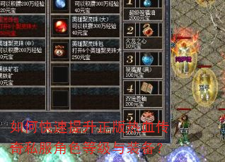 如何快速提升正版热血传奇私服角色等级与装备? 如何快速提升正版热血传奇私服角色等级与装备?