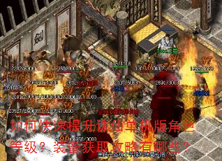 如何快速提升诛仙单机版角色等级?装备获取攻略有哪些? 如何快速提升诛仙单机版角色等级?装备获取攻略有哪些?